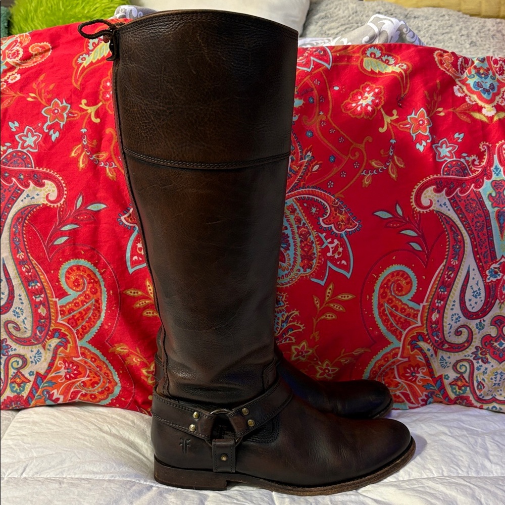 Frye Rich Congac Leather Riding Boots - Picture 8 of 16